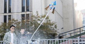90 reactions · 12 shares | The NJIT Makerspace hosted the inaugural Soda Bottle Rocket Competition, charting unexplored regions of Lubetkin Field at Mal Simon Stadium with water-powered flights of 227 and 250 feet. The contest was a fun and easy way for 24 student teams to learn about the Makerspace, which fully opened its second phase this semester and has machines and gadgets to amaze and educate any tech-minded visitor.  | https://skyw.io/TjVsBP | NJIT | Facebook