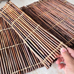 Set of 2 Vintage Bamboo Placemats – Rustic Woven Slat Table Mats, Boho Natural Table Decor, 18"x13" - Etsy