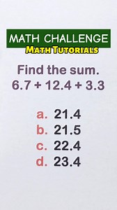 19K views · 177 reactions | Math Challenge‼️‼️‼️ Adding Decimals #basicmath #MathematicsChallenge #mathteachergon #teachergon #Math #MathTutorials | Math Tutorials | Facebook