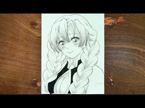 How to Draw Kanroji Mitsuri Easy | Demon Slayer Anime Art