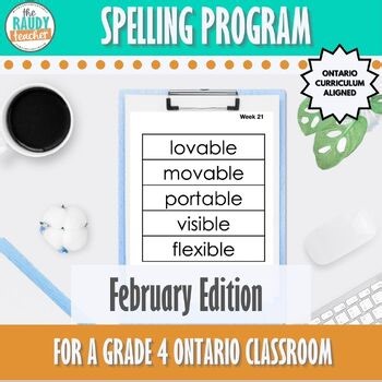 Grade 4 February Spelling Program | Ontario Language Curriculum 2023