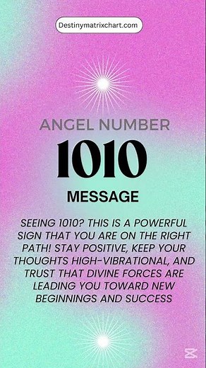 Angel Number 1010 Meaning 🔮 Divine Alignment, New Beginnings Success #angelnumber #angelnumber1010