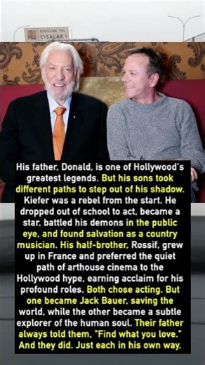 How Kiefer and Rossif Sutherland Built Their Own Legacies Beyond a Hollywood Icon #shorts