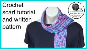 New to crochet or want a quick project. This easy ribbed scarf is great for the whole family and works up fast Follow along with the video tutorial or written pattern :) http://www.bobwilson123.org/scarf-cowl-gloves-and-mittens.html #crochet #bobwilson123 #freecrochetpattern | Crochet with Clare