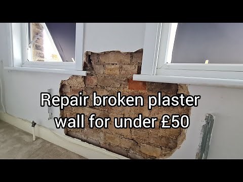 Blown wall plaster repair with hardwall plaster directly on to brick for under £50
