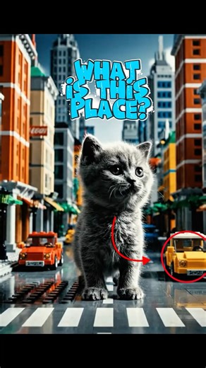 Tiny Cat Goes Full Godzilla in Lego City 😂🐾 #FunnyCatVideos #LegoCity #catzilla