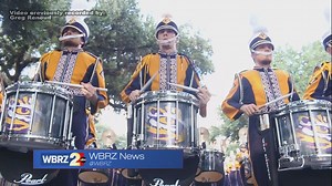 Enjoy this previously recorded video of the LSU band marching down Victory Hill