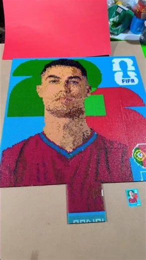 HACIENDO A CRISTIANO RONALDO EN HAMA BEADS #cristianoronaldo #perlerbeads #mundial2026 #hamabeads