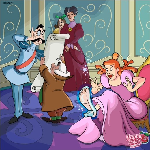 Happy Color Speedpaint: Cinderella (1950) Glass Slippers scene #shorts