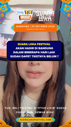 Bandung Konser Official on Instagram: "Yeuh barudaks, apa kalianteh sudah siap merasakan warna-warni bunga sambil menikmati harmoni dari @padiband, @vierratale___, @mamahbungsubandung5553 x @adeastrid_91, @batassenjaofficial hingga @whitechorus? SEBENTAR LAGI, ragam harmoninya akan kita temukan di Suara Loka Bandung! Ajak semua teman dan keluarga, amankan tiketnya sebelum kehabisan! 🎫 Beli tiket Suara Loka di Aplikasi Livin’ by Mandiri melalui fitur Livin’ Sukha! Info lengkap: bmri.id/livinfest