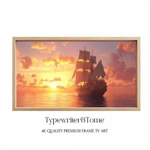 Fantasy Pirate Ship Sunrise: Frame TV Art Digital Download - Etsy Canada