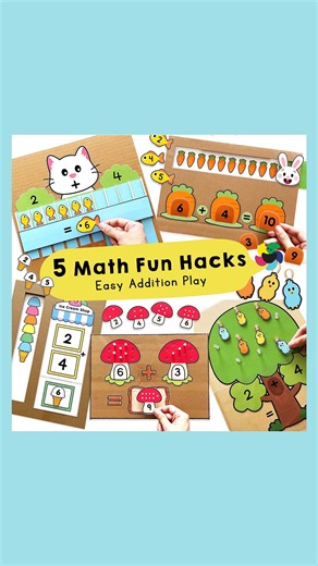 Chana Favors | 5 Math Fun Hacks Turn math into play! 🧮✨ Watch 5 creative games that make addition fun and interactive for kids. These easy DIY... | Instagram