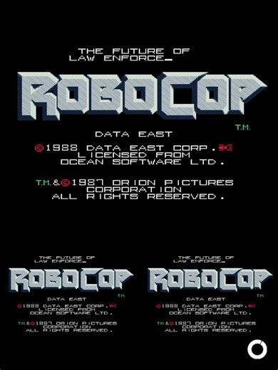 RoboCop is a 1988 arcade run and gun game developed by Data East based on the 1987 film. Players control cybernetic officer Alex Murphy through crime-ridden Detroit, using his Auto-9 pistol to battle criminals and ED-209 enforcement droids. The game features digitized sprites and voice clips from the movie.