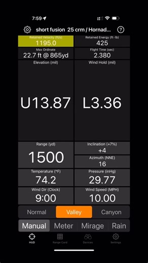 Eagle ballistics needs no cell service to operate. The only ENVIRONMENTAL needed from another device or with cell service is temperature and humidity. Eagle Ballistics can use a Rangefinder to feed it temperature calypso weather dot, Kestrel devices and more, you can fully operate in a no cell service environment with EB. | Barbour Creek