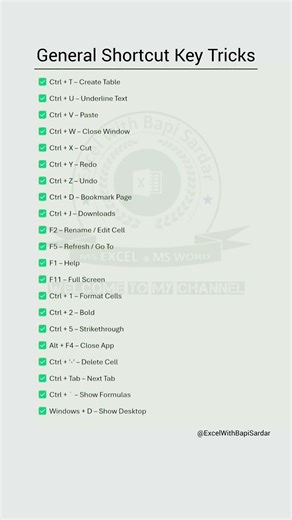 General Shortcut Key Tricks! ⌨️ #ShortcutKeys #ComputerTips #KeyboardShortcuts