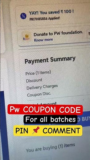 Pw arjuna jee 2027 batch coupon code Pw arjuna neet 2027 batch coupon code