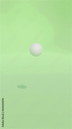 Bouncing Golf Ball Loop 3D animation Vertical