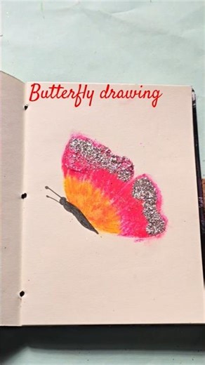 “Beautiful Butterfly with Oil Pastels 🦋 Easy Art Trick”creativeart #artideas
