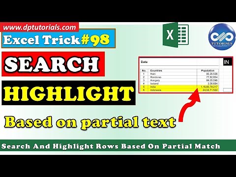 Search And Highlight Rows Based On Partial Match Using Conditional Formating || Excel Tricks
