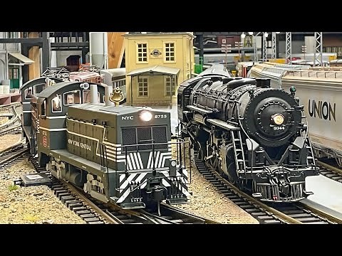 „New York Central“ trains running on G-scale layout (LGB, Aristocraft, USA Trains), model railroad