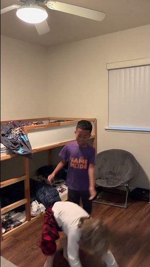 Kid Surprises Sleeping Friend by Paying Him Unexpected Visit Inside His Room - 1384217