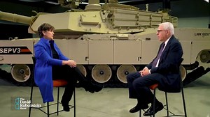 Is cybersecurity the future of defense? David Rubenstein sits downs with General Dynamics CEO Phebe Novakovic ▶️ https://trib.al/hnNh7AC | Bloomberg Television