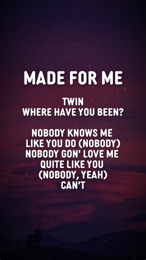 Muni Long - Made For Me (Lyrics) 🎶 | twin where have you been nobody knows me like you do #MuniLong #MadeForMe #vibeymusic #fyp #music #reels #lyrics | Vibey Music