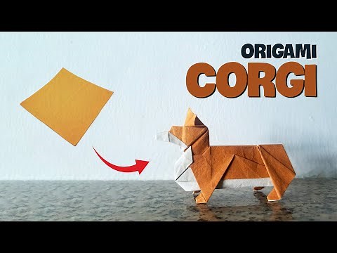 Making the Cute Origami Corgi From A Square Paper