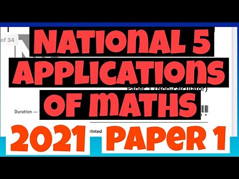 SQA National 5 Applications Of Mathematics 2021 Paper 1 Full Solutions