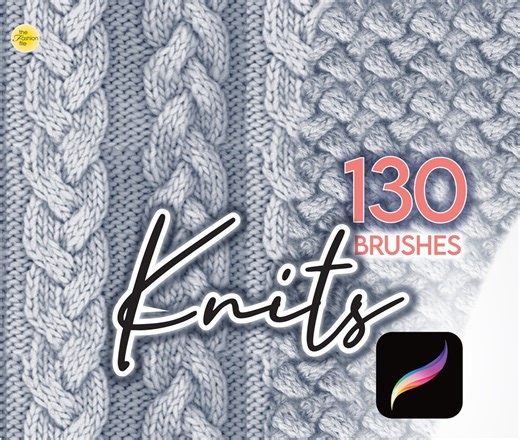 125 PROCREATE KNITTED TEXTURE Brushes • Realistic   Sketch Knits Wool Sweater Textile Fashion Brushes Anime   4 Bonus Cable Knit Fuzzy Edge - Etsy
