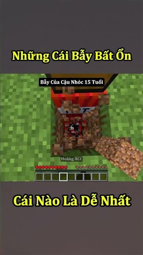 Những Cái Bẫy Bất Ổn Nhất Minecraft - Từ Dễ Đến Khó 🤣 #shorts