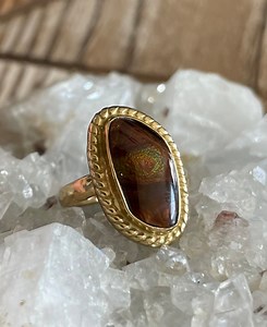 Charles Albert Fire Agate Alchemia Ring, Adjustable 6 7 8 9, Mexican Gem, Color Fire Gemstone, Natural Stone Jewelry - Etsy