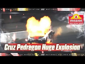 Cruz Pedregon has huge explosion at the Gerber Collision & Glass Route 66 Nationals