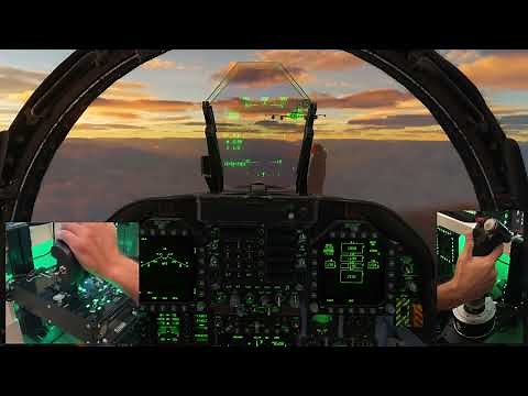 DCS F-18 Air to Air Refueling Showing Stick and Throttle Movements