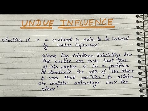 Undue influence || Its Essential || Indian Contract Act 1872