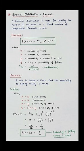 📚 Binomial Distribution with Example! ✍️🎯