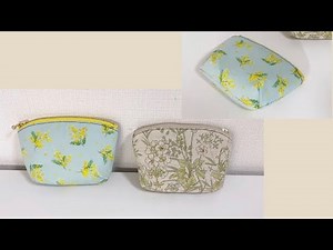 【丸いポーチ】10分で作る ファスナー付きポーチ作り方 ミニバックの作り方 プレゼントにも mini zipper pouch bag