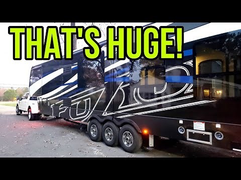 MASSIVE TOY HAULER RV! Look inside this beast!