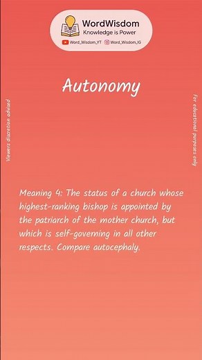 What does "Autonomy" mean? | English vocabulary shorts | #autonomy #wordwisdom