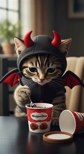 【AI猫】悪魔にゃん👿 魅惑の瞳で誘惑する子猫 #悪魔のささやきチョコレート #悪魔にゃん #猫動画