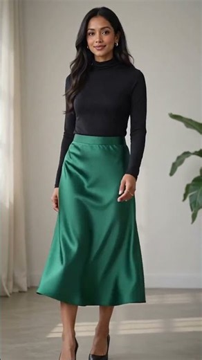 5 Elegant Satin Skirt Outfit Ideas #outfitideas #fashion #howtostyle