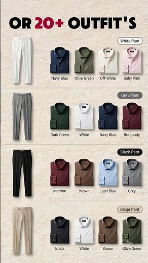 Shirt Pant Color Combination for Men | 20+ Outfit Ideas 🔥#MensFashion #OutfitIdeas #ColorCombination