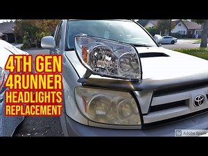 How to replace the front headlight of a Toyota 4Runner.