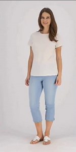 QVC model modeling jeans 12140