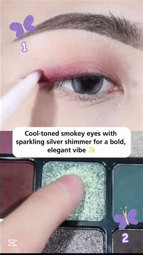 2 Easy Eye Makeup Looks ✨ Soft Pink Glam & Smokey Silver Eyes Tutorial