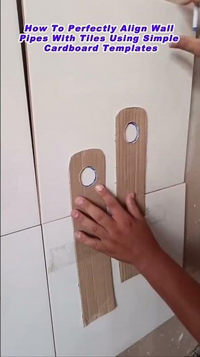 How To Perfectly Align Wall Pipes With Tiles Using Simple Cardboard Templates