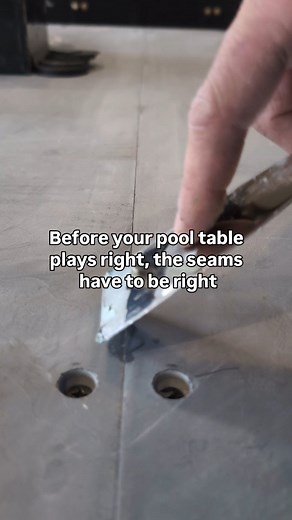 Tight seams, rock solid joints. 💪 After pulling the slate tight with ratchet straps, I super glue paper strips in the joints- gives the Bondo something to bite into. Once it sets, I scrape it smooth and level it out until it feels like glass. That’s how you make seams disappear. 👉 Need your pool table moved, recovered or serviced? DM me! Zach 208-398-3444 Table Fitters.com #pooltablemechanic #tablefitters #pooltable #pooltablerepair #billiardtable #billiardtable #billiardrepairs | Table Fitter