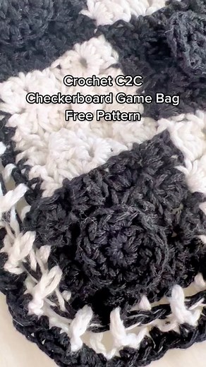 C2C Checkerboard Game Bag Crochet Pattern