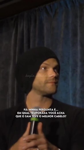 qual melhor cabelo de Sam Winchester, na opinião de Jared/ o Jensen surtando é o melhor 😂 #spnfamily #jensenackles #jaredpadalecki #convention #fyp