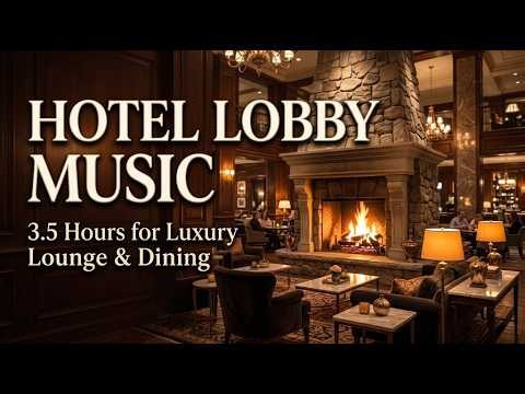 Premium Hotel Lobby Music | Romantic Jazz & Slow Lounge with Cozy Fireplace Ambiance